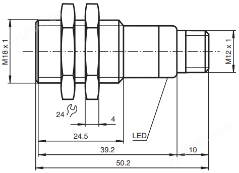 超声波传感器UB800-18GM40-U-V1外形尺寸