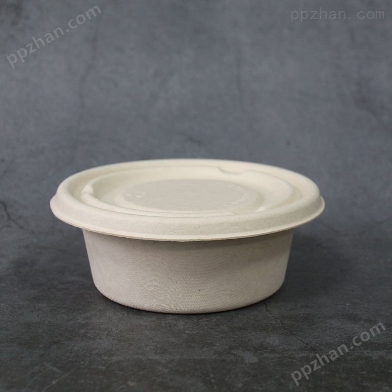 350ml带盖汤碗圆形外卖餐盒可降解环保餐具