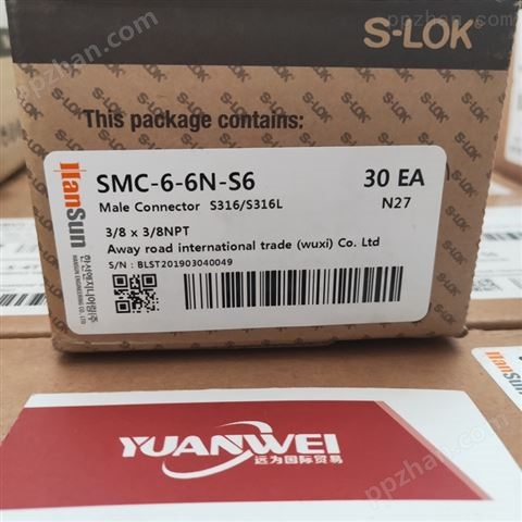 s-lok接头SMC-6-6N-S6可替代swagelok